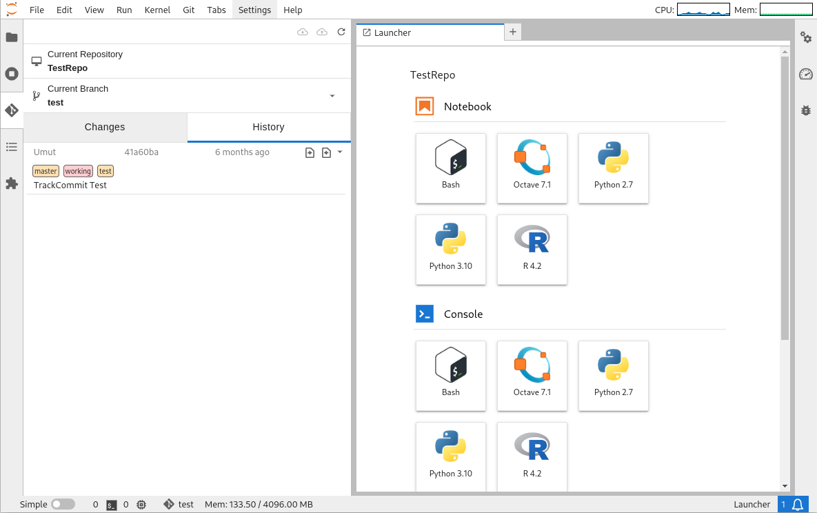History Git Tab