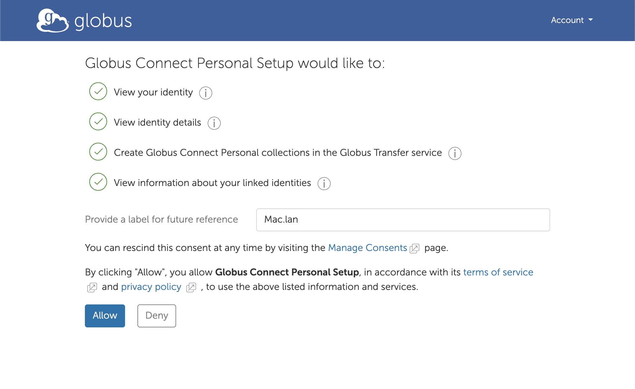 Globus Install Config Network