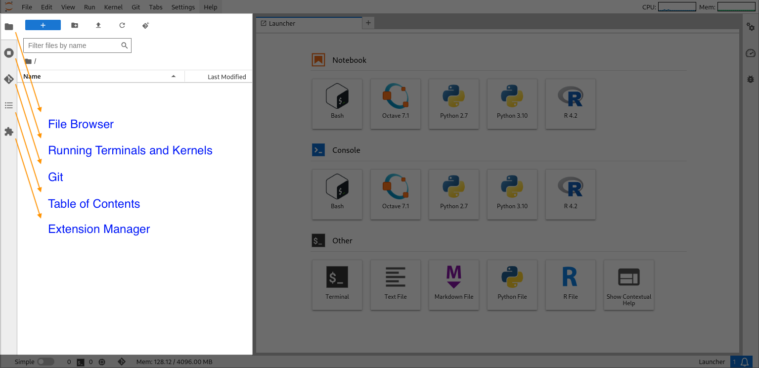 JupyterHub Sidebar