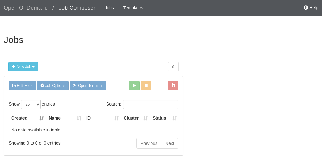 Ondemand Job Composer Main Menu