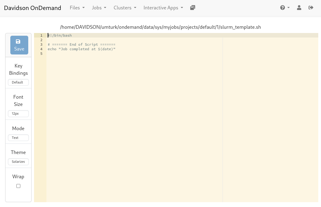 Editing files in Job Composer